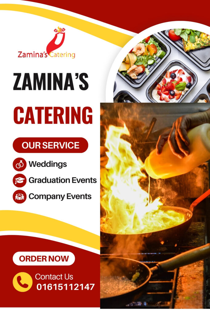 Freshly prepared food by Zamina's Catering in Oldham for all events